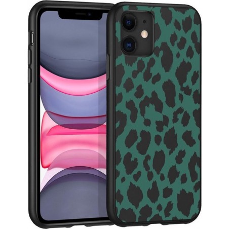 iMoshion Design voor de iPhone 11 hoesje - Luipaard - Groen / Zwart