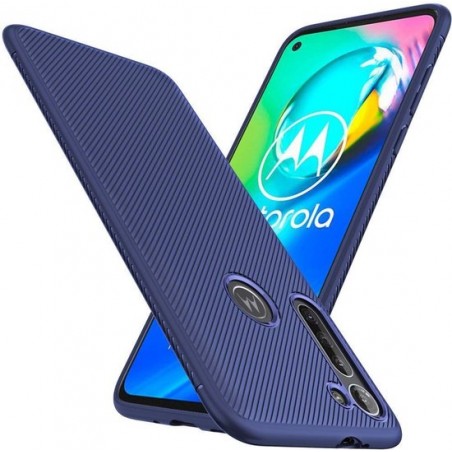 Motorola Moto G8 power Twill Slim Texture Back Cover Blauw