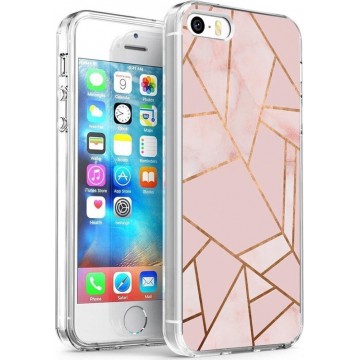 iMoshion Design voor de iPhone 5 / 5s / SE hoesje - Grafisch Koper - Roze / Goud