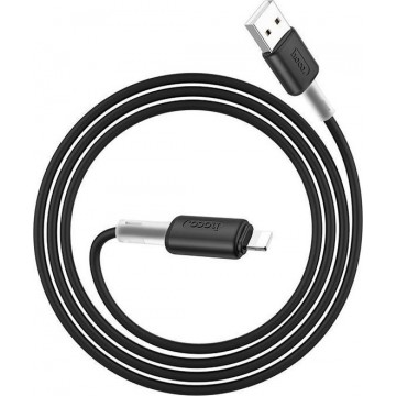 HOCO X48 Soft Silicone - Lightning naar USB - Oplaadkabel 2.4A - Voor Apple iPhone en iPad - 1 meter - Zwart