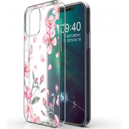 Design voor de iPhone 12, iPhone 12 Pro hoesje - Bloem - roze