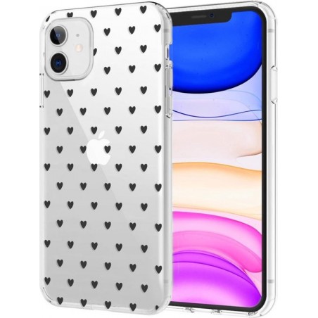 iMoshion Design voor de iPhone 11 hoesje - Hartjes - Zwart