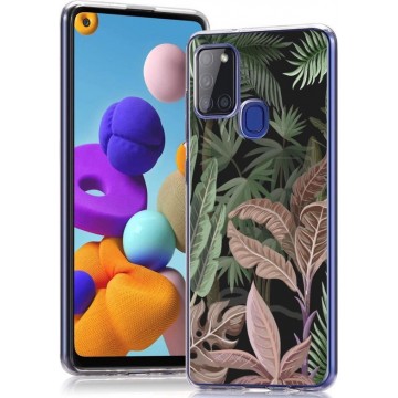 iMoshion Design voor de Samsung Galaxy A21s hoesje - Jungle - Groen / Roze