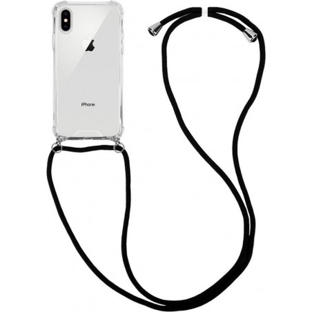 Apple iPhone XS Max Hoesje Hybride Back Cover met Koord Zwart