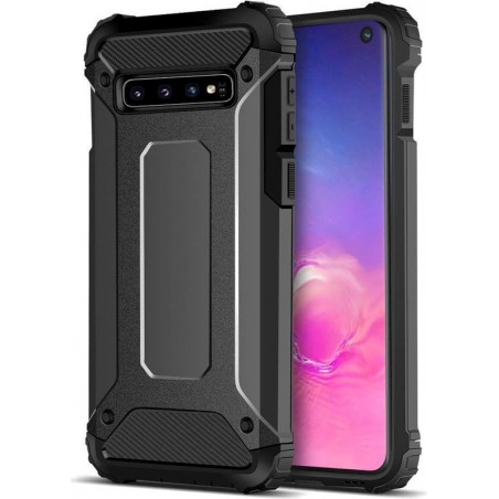 Samsung Galaxy S10 Hoesje Shock Proof Hybride Back Cover Zwart