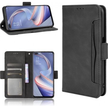 Wallet Case OPPO Reno4 Z 5G Hoesje Zwart met Pasjeshouder