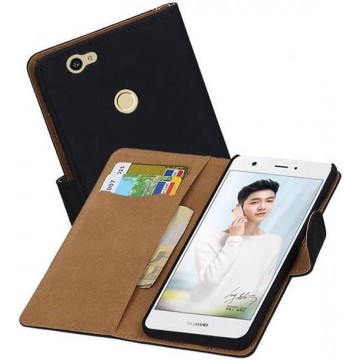 Bookstyle Wallet Case Hoesjes voor Huawei Nova Zwart