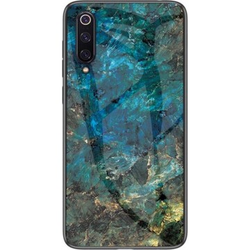 Shop4 - Samsung Galaxy A70 Hoesje - Harde Back Case Marmer Blauw