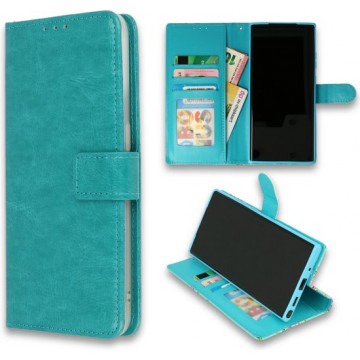 Oppo A15 Hoesje Turquoise - Portemonnee Book Case - Kaarthouder & Magneetlipje