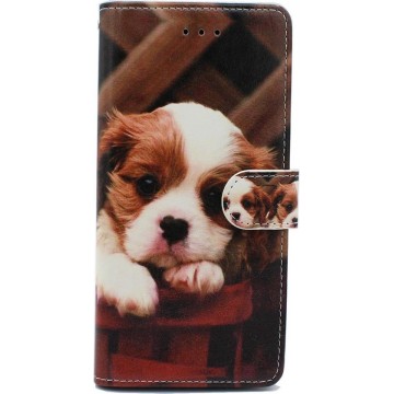 Samsung Galaxy A51 Hoesje - Portemonnee Book Case met Print - Kaarthouder & Magneetlipje - Puppy