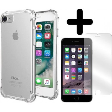iPhone SE 2020 Hoesje Shock Proof Siliconen Hoes Transparant Met Screenprotector