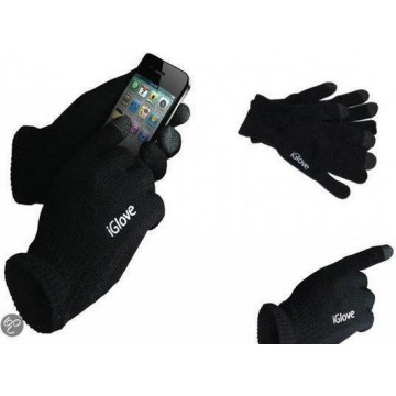 iGlove Handschoenen voor Alcatel One Touch T20, Onmisbaar in de winter - Kleur Zwart