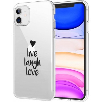 iMoshion Design voor de iPhone 11 hoesje - Live Laugh Love - Zwart