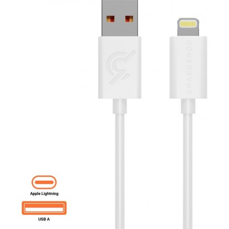 Chargeroo Apple Lightning kabel 1.2 meter - iPhone of iPad opladen en data overdracht – Wit