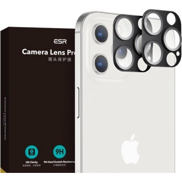iPhone 12 Pro Max - Full Cover Camera lens screenprotector - Tempered Glass - Zwart (2-Pack)