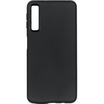 Carbon Softcase Backcover Samsung Galaxy A7 (2018) hoesje - Zwart
