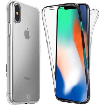 Apple iPhone Xs / X Hoesje Transparant - Volledig Beeld 360 Graden Hoesje met Screenprotector  Siliconen Gel TPU Case van iCall
