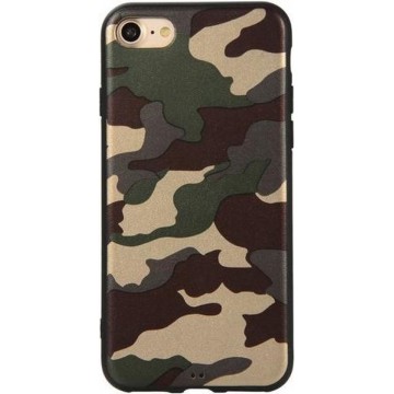 GadgetBay Camouflage TPU camo hoesje leger iPhone 7 8 SE 2020 - Army Groen