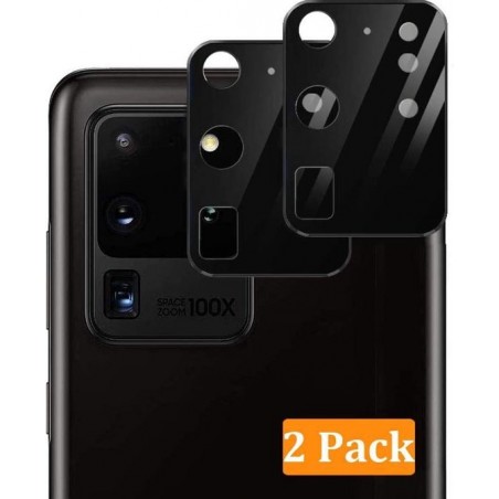 Samsung Galaxy S20 Ultra camera lens Screenprotector beschermer / Screenprotector (2-pack) (zwart)