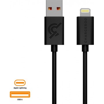 Chargeroo Apple Lightning kabel 1.2 meter - iPhone of iPad opladen en data overdracht – Zwart