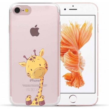 Apple Iphone 7 / 8 / SE2020 Transparant siliconen hoesje (Girafje)