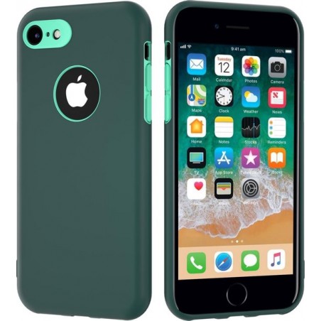 ShieldCase dubbellaags siliconen hoesje iPhone 7 / 8 - groen-aqua