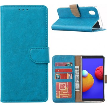 Samsung Galaxy  A01 Core  Hoesje - Galaxy A01 Core book case met Pasjeshouder - Blauw
