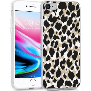 iMoshion Design voor de iPhone SE (2020) / 8 / 7 / 6s hoesje - Luipaard - Goud / Zwart