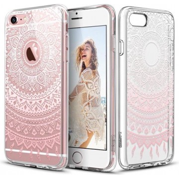 iPhone SE 2020 / 8 / 7 Hoesje Transparant - Siliconen Case - Mandala Patroon Dromenvanger
