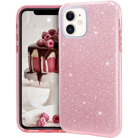 iPhone case Roze Glitter voor iPhone 11 Pro Max - iphone 11 pro max hoesje - iPhone 11 pro max case - beschermhoes