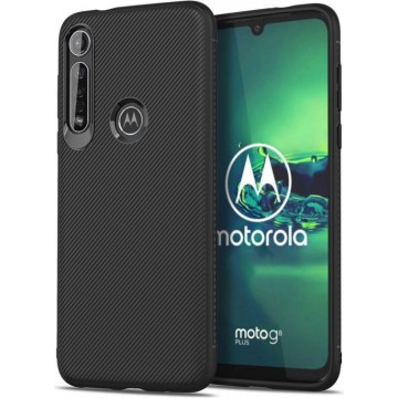 Motorola Moto G8 Plus Twill Slim Texture Back Cover Zwart