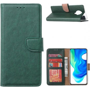Xiaomi Poco X3 Hoesje met stand  portemonnee book case Pasjeshouder wallet - Groen