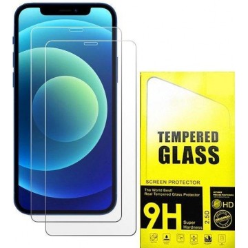 2x iPhone 12 (Pro) screenprotector van gehard glas - 9H - Tempered Glass - Case Friendly