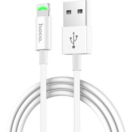 HOCO X43 Satellite - USB naar Lightning Kabel - Met Power-On Indicator - Voor iPhone en iPad - 1 meter - Wit