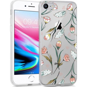 iMoshion Design voor de iPhone SE (2020) / 8 / 7 / 6s hoesje - Bloem - Roze / Groen