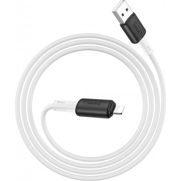 HOCO X48 Soft Silicone - Lightning naar USB - Oplaadkabel 2.4A - Voor Apple iPhone en iPad - 1 meter - Wit