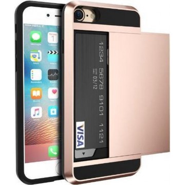 EFORYOU iPhone SE (2020) / 7 / 8 hybrid case hoesje met ruimte voor 2 pasjes - rosé goud