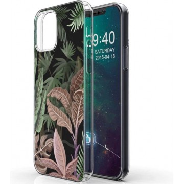 iMoshion Design voor de iPhone 12 Mini hoesje - Jungle - Groen / Roze