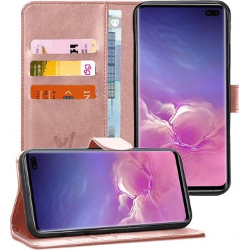 Samsung S10 Plus Hoesje - Samsung Galaxy S10 Plus Hoesje Book Case Leer Wallet Roségoud - Hoesje Samsung S10 Plus