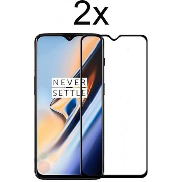 OnePlus 6T Screenprotector Glas Full Cover - OnePlus 6T Screen Protector Glas - 2x Tempered Glass Screen Protector