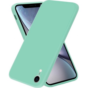 iPhone Xr vierkante silicone case - aqua