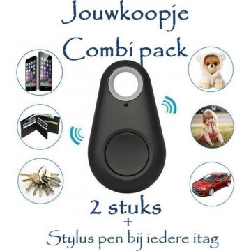 2 STUKS COMBI PACK- iTag keyfinder GPS tracker huisdieren bagage + 2 stylus pennen