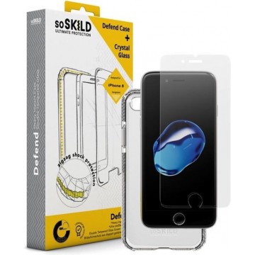 SoSkild iPhone 8 /7 Defend Heavy Impact Case Transparent and Tempered Glass Transparent