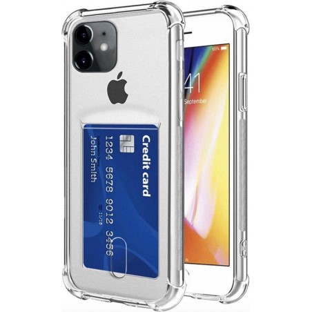 YPCd® Apple iPhone 12 Pasjeshouder - Shock Case Transparant