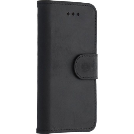 iPhone 5G/5S/SE Magnetic Fashion Leather book case hoesje Black