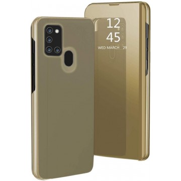 Samsung Galaxy A21S Hoesje - Clear View Case - Goud