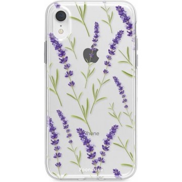 FOONCASE iPhone XR hoesje TPU Soft Case - Back Cover - Purple Flower / Paarse bloemen