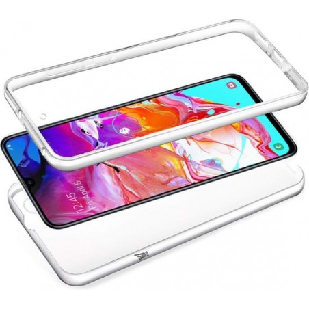 Samsung Galaxy A70 Hoesje en Samsung A70 Screenprotector - Samsung Galaxy A70 Transparant 360 Case + Screenprotector