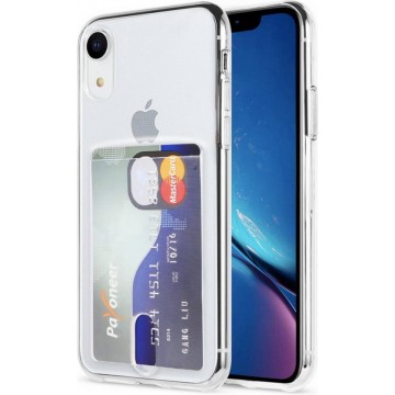 Apple iPhone XR Card Backcover | Transparant | Soft TPU | Pasjeshouder | Wallet