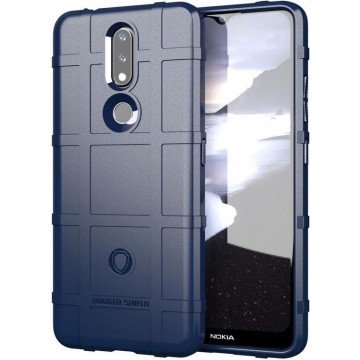 Nokia 2.4 Hoesje Shock Proof Rugged Shield Back Cover Blauw
